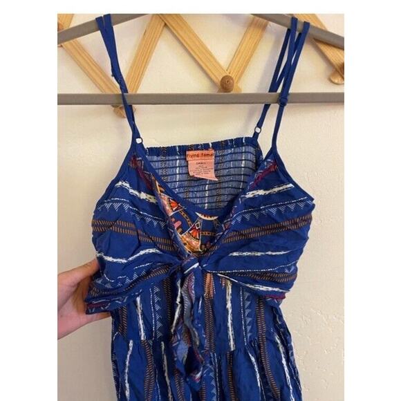 Flying Tomato Jumpsuit Women's Small Sleeveless Wide Leg Tribal Stripe Open Back - Picture 4 of 7